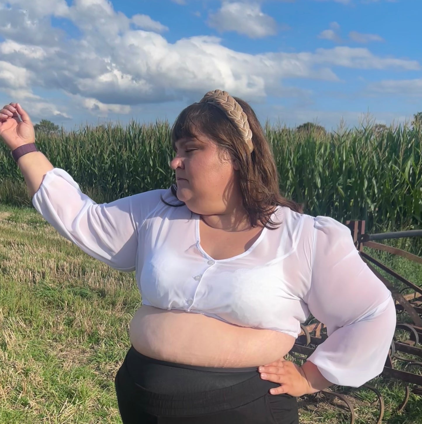 Dirndlbluse Alpenfee, Fenja, langarm, weiß, Chiffon