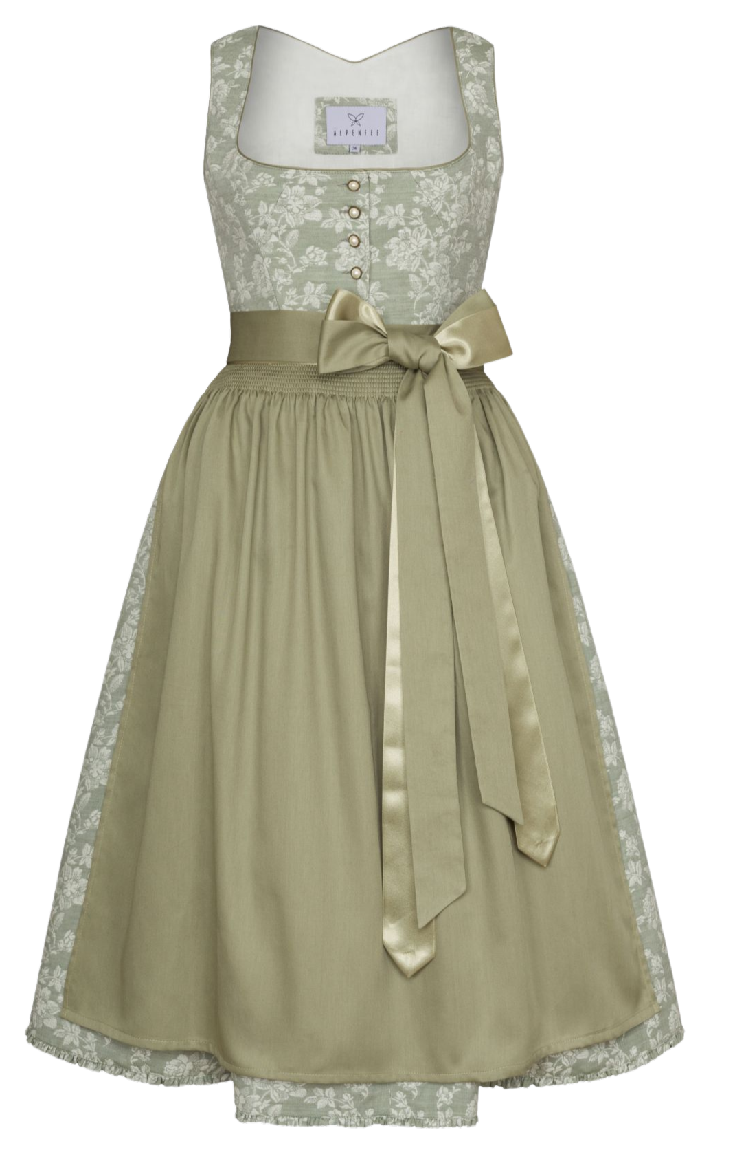 Dirndl Alpenfee, Alma, grün mint 70 cm, Große Größen