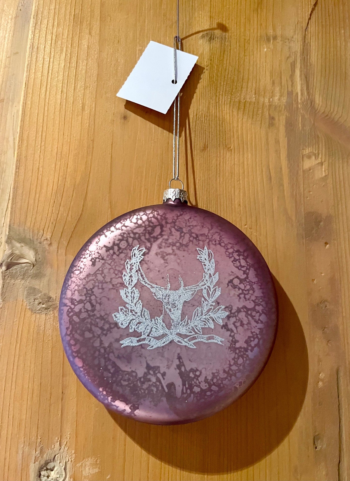 2er Set Christbaum Kugel, Weihnachtsschmuck, Medaillon Mauve Weihnachten Alpenfunkeln
