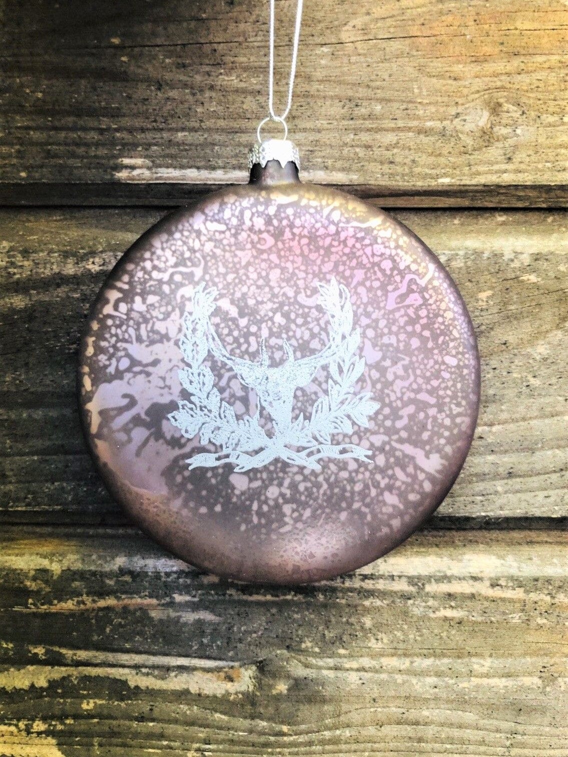 2er Set Christbaum Kugel, Weihnachtsschmuck, Medaillon Mauve Weihnachten Alpenfunkeln