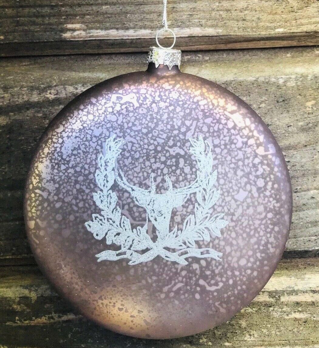 2er Set Christbaum Kugel, Weihnachtsschmuck, Medaillon Mauve Weihnachten Alpenfunkeln