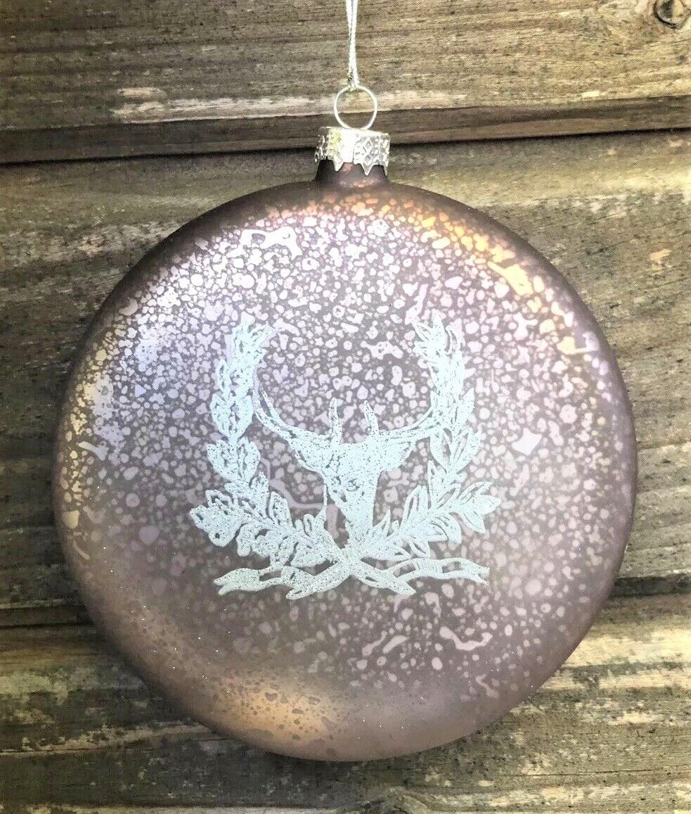 2er Set Christbaum Kugel, Weihnachtsschmuck, Medaillon Mauve Weihnachten Alpenfunkeln