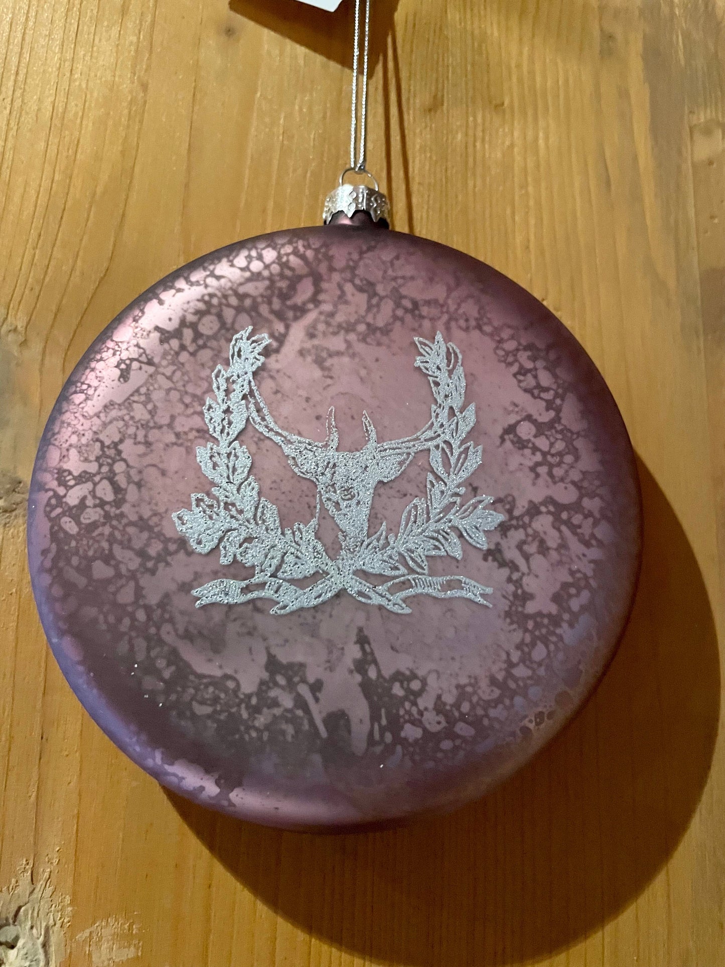 2er Set Christbaum Kugel, Weihnachtsschmuck, Medaillon Mauve Weihnachten Alpenfunkeln