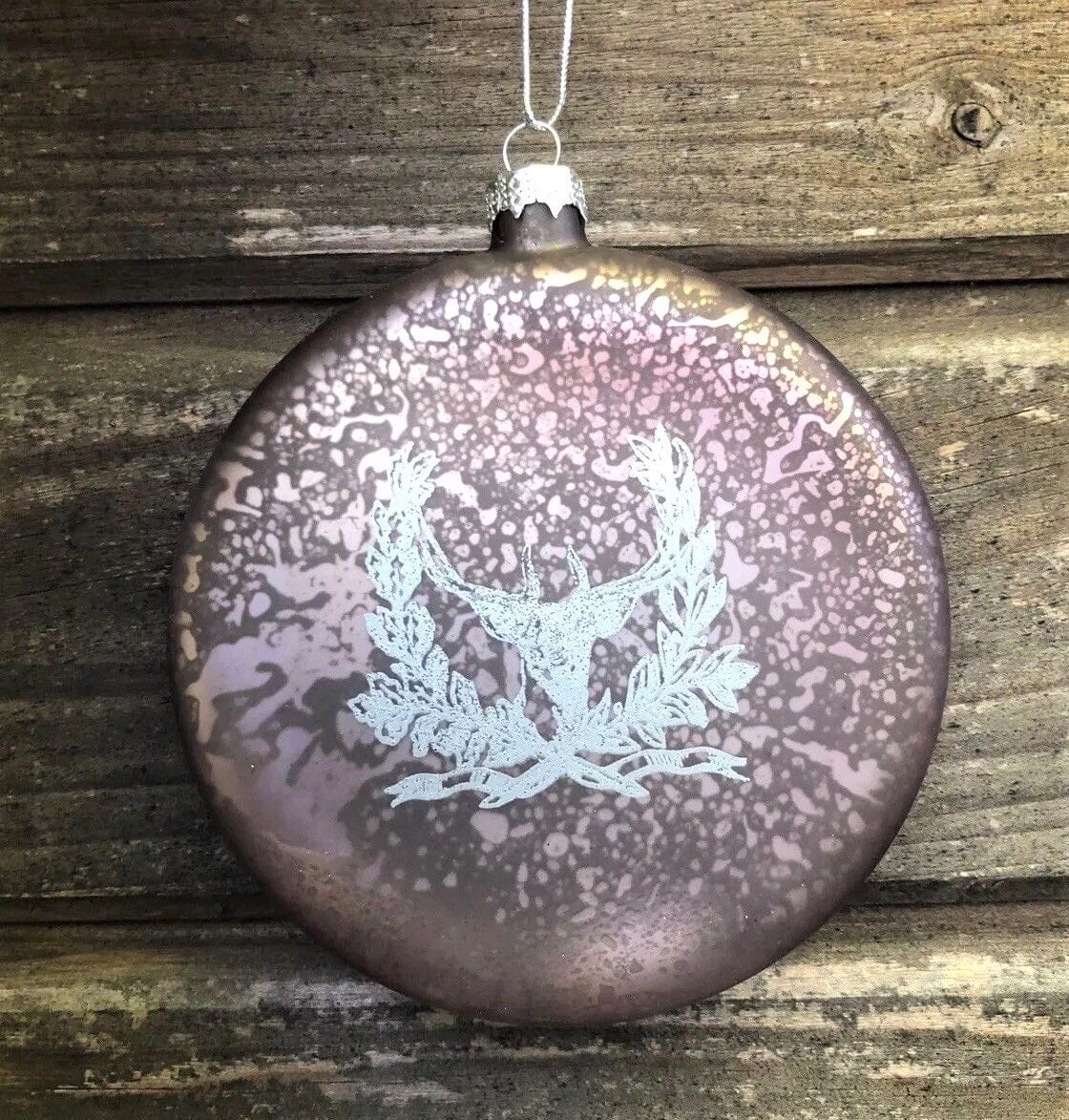 2er Set Christbaum Kugel, Weihnachtsschmuck, Medaillon Mauve Weihnachten Alpenfunkeln