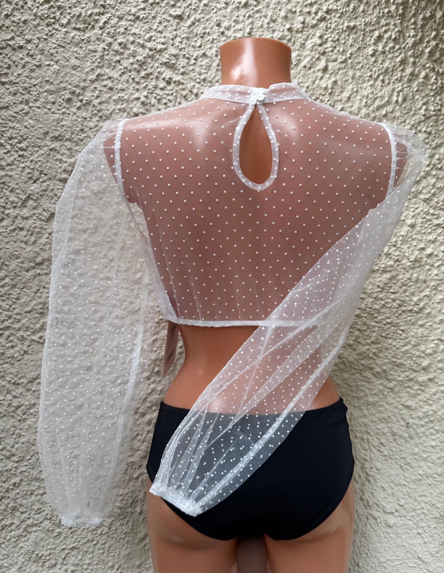 Dirndlbluse, Spieth & Wensky, Eduarda, transparent, weiß, langarm