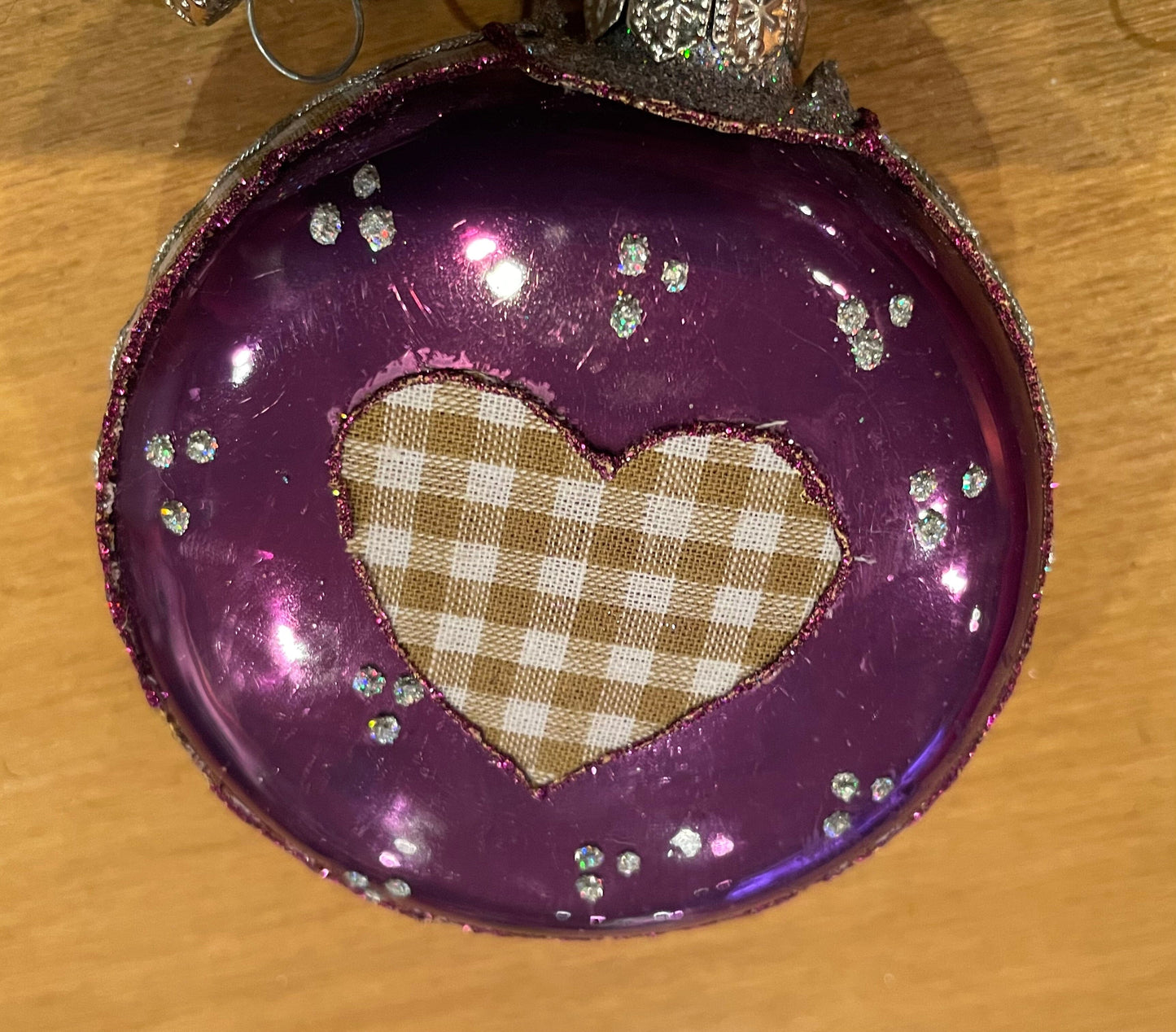 3er Set Christbaumkugel, Weihnachtsschmuck, Medaillon lila, Wildtiere, Nr. 1 Weihnachten Alpenfunkeln