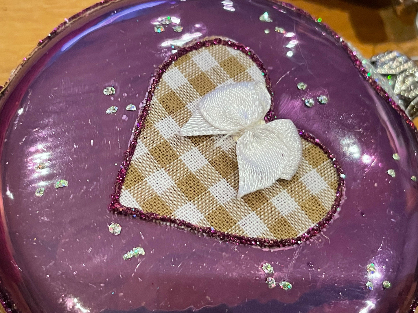 3er Set Christbaumkugel, Weihnachtsschmuck, Medaillon lila, Wildtiere, Nr. 2 Weihnachten Alpenfunkeln