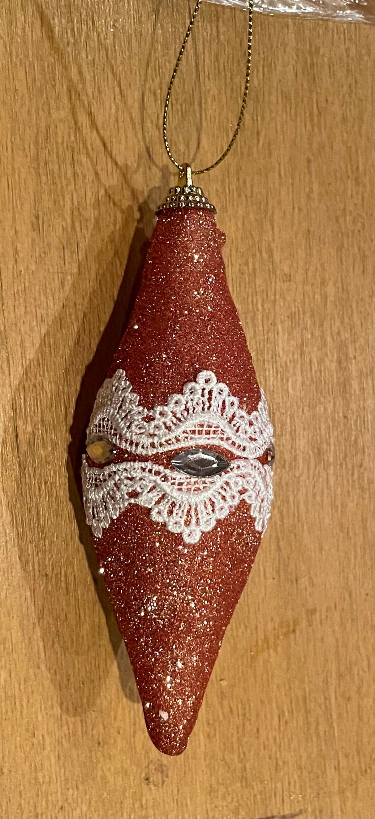 4er Set Christbaum Kugel, Weihnachtsschmuck, bronze, Spitze Weihnachten Alpenfunkeln