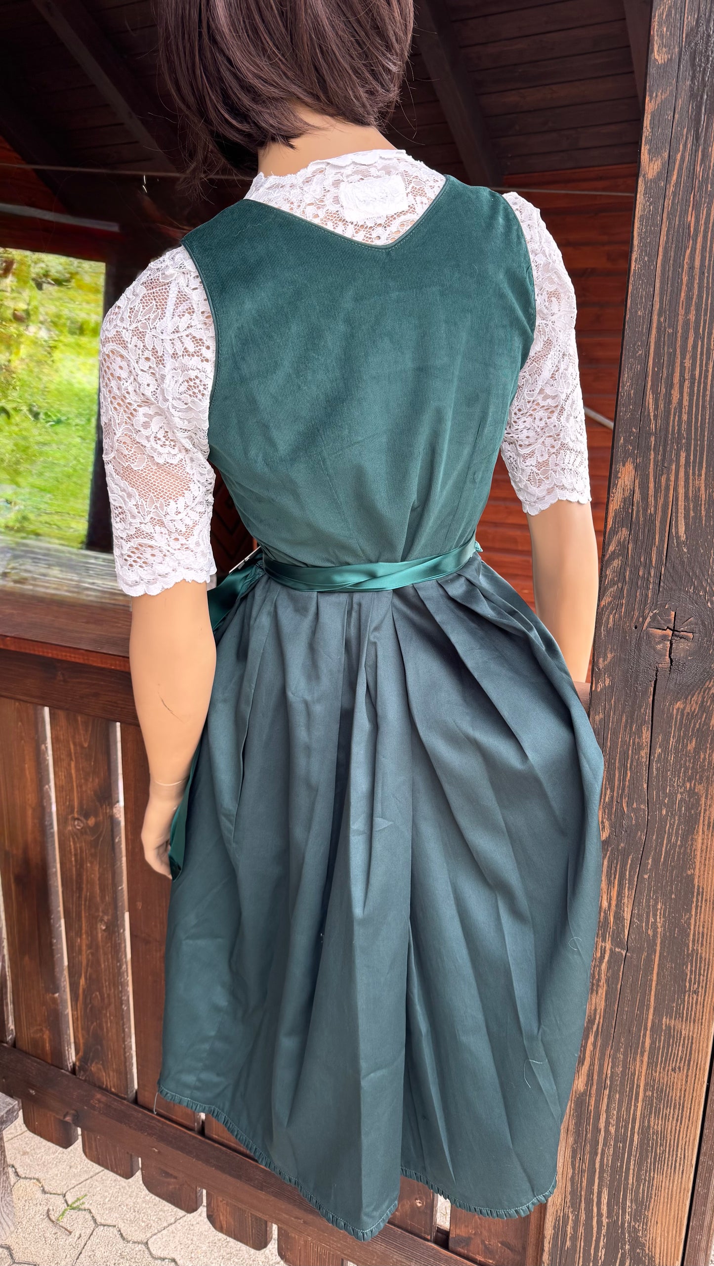 Dirndl Alpenfee, Rona, Petrol, Corddirndl, Midi 70 cm
