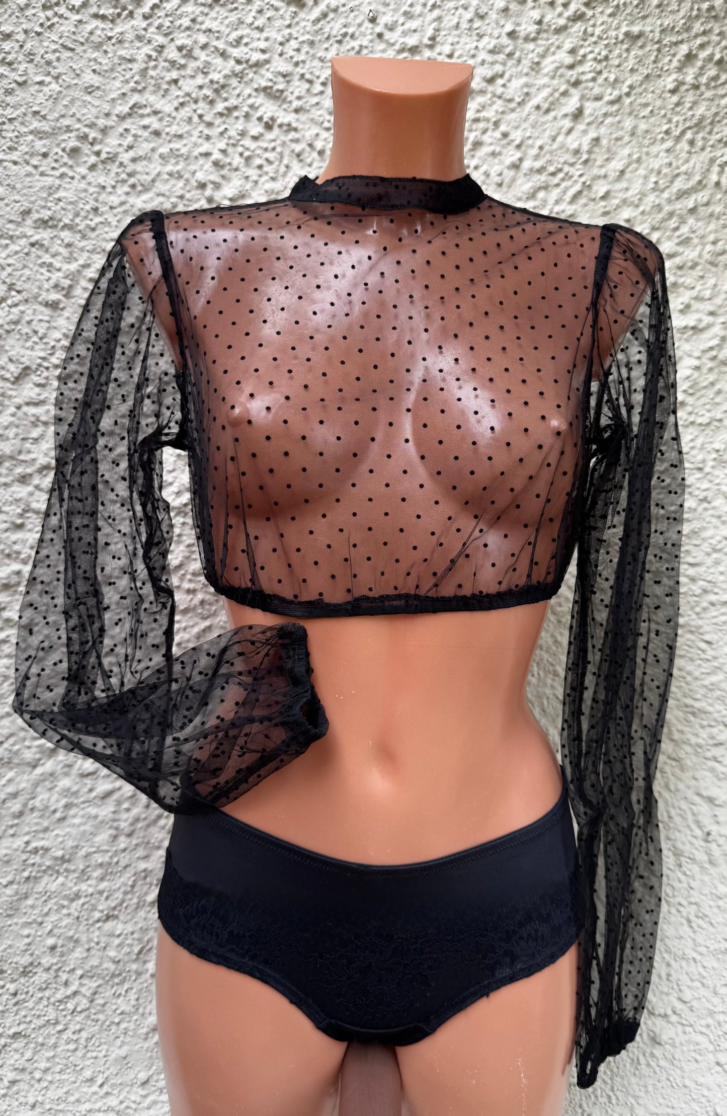 Dirndlbluse, Spieth & Wensky, Eduarda, transparent, schwarz, langarm