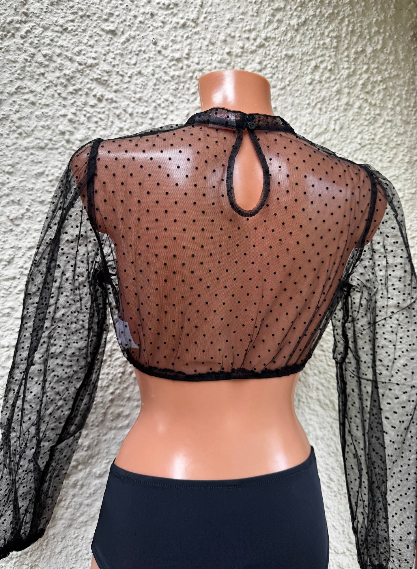 Dirndlbluse, Spieth & Wensky, Eduarda, transparent, schwarz, langarm