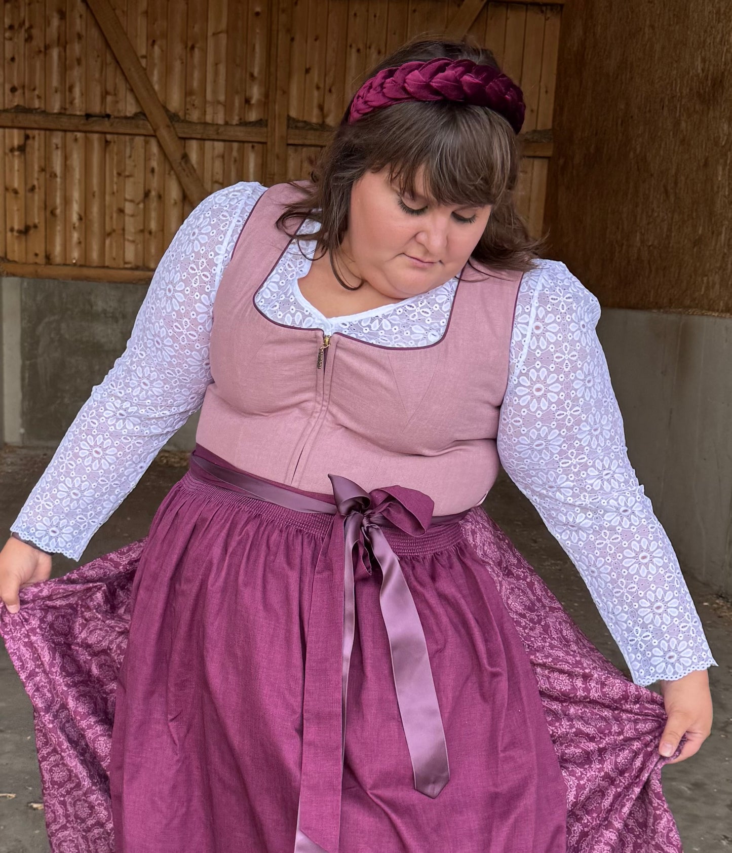 Dirndlbluse Alpenfee, Sonja, langarm, V-Ausschnitt, weiß