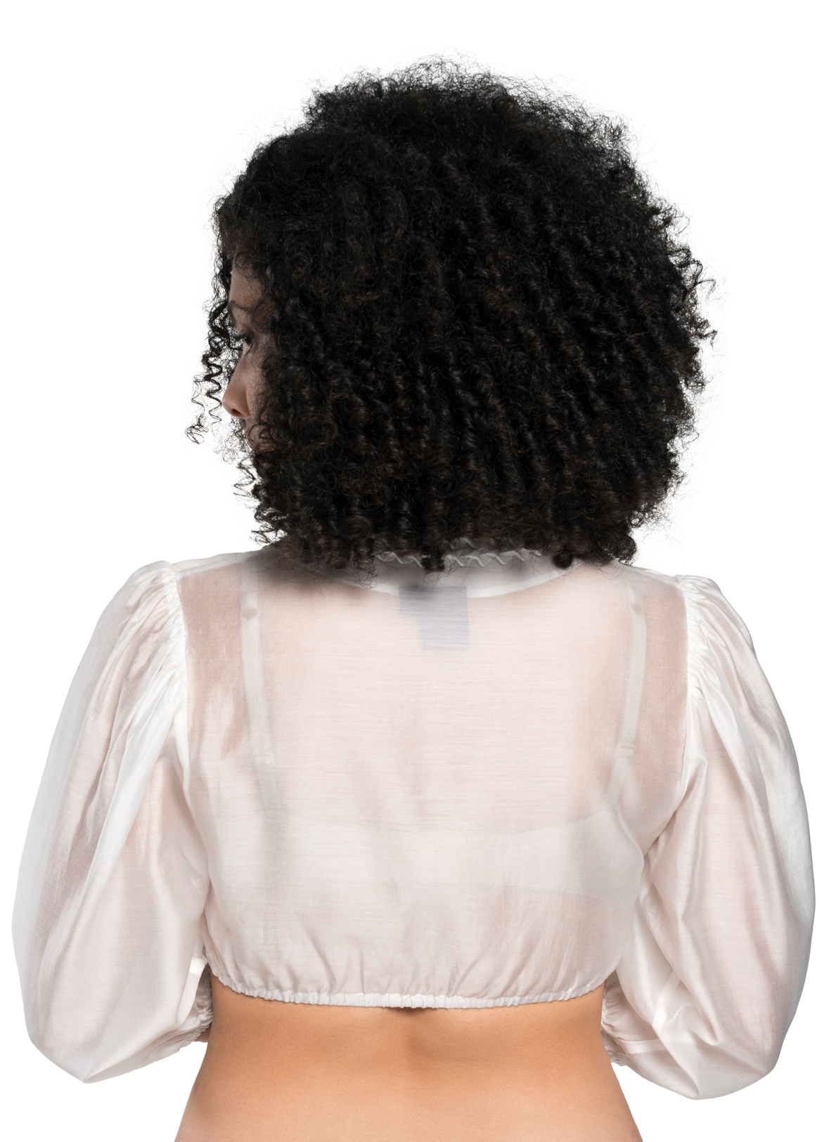 Dirndlbluse, Spieth & Wensky, creme, Fidelia Chiffon V-Ausschnitt
