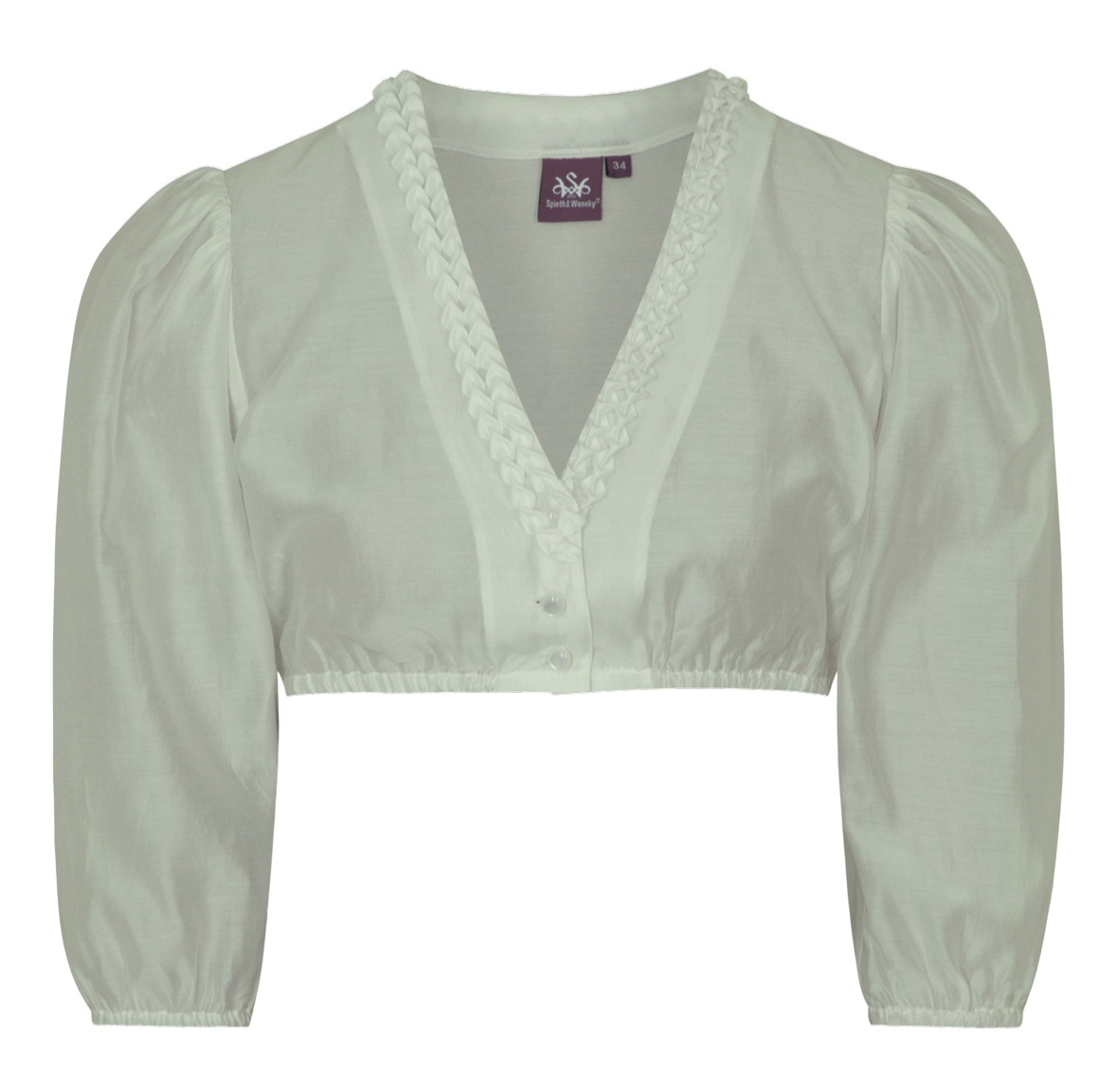 Dirndlbluse, Spieth & Wensky, mint, Fidelia Chiffon V-Ausschnitt