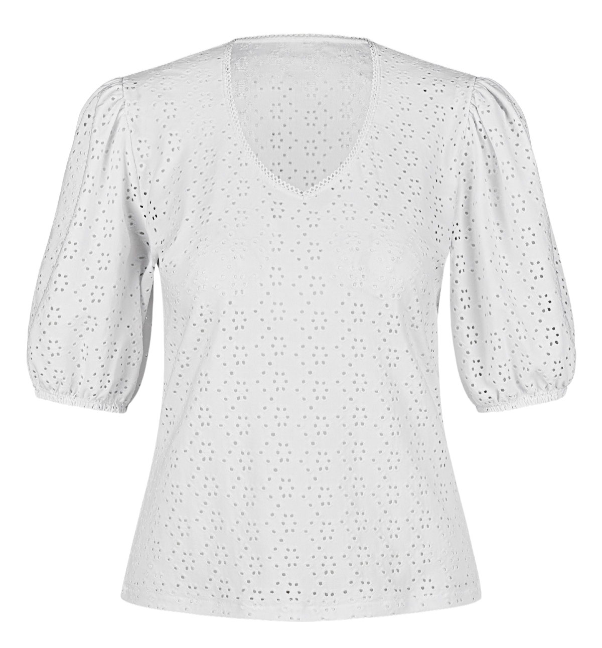 Trachtenbluse Regina, Lochstick Shirt, Nina von C., weiß