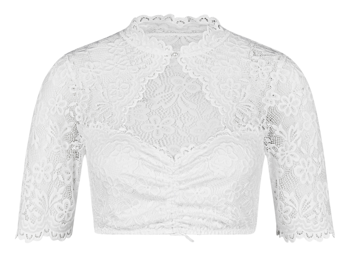Dirndlbluse Nina von C., Sophie, weiß, Spitze, halbarm