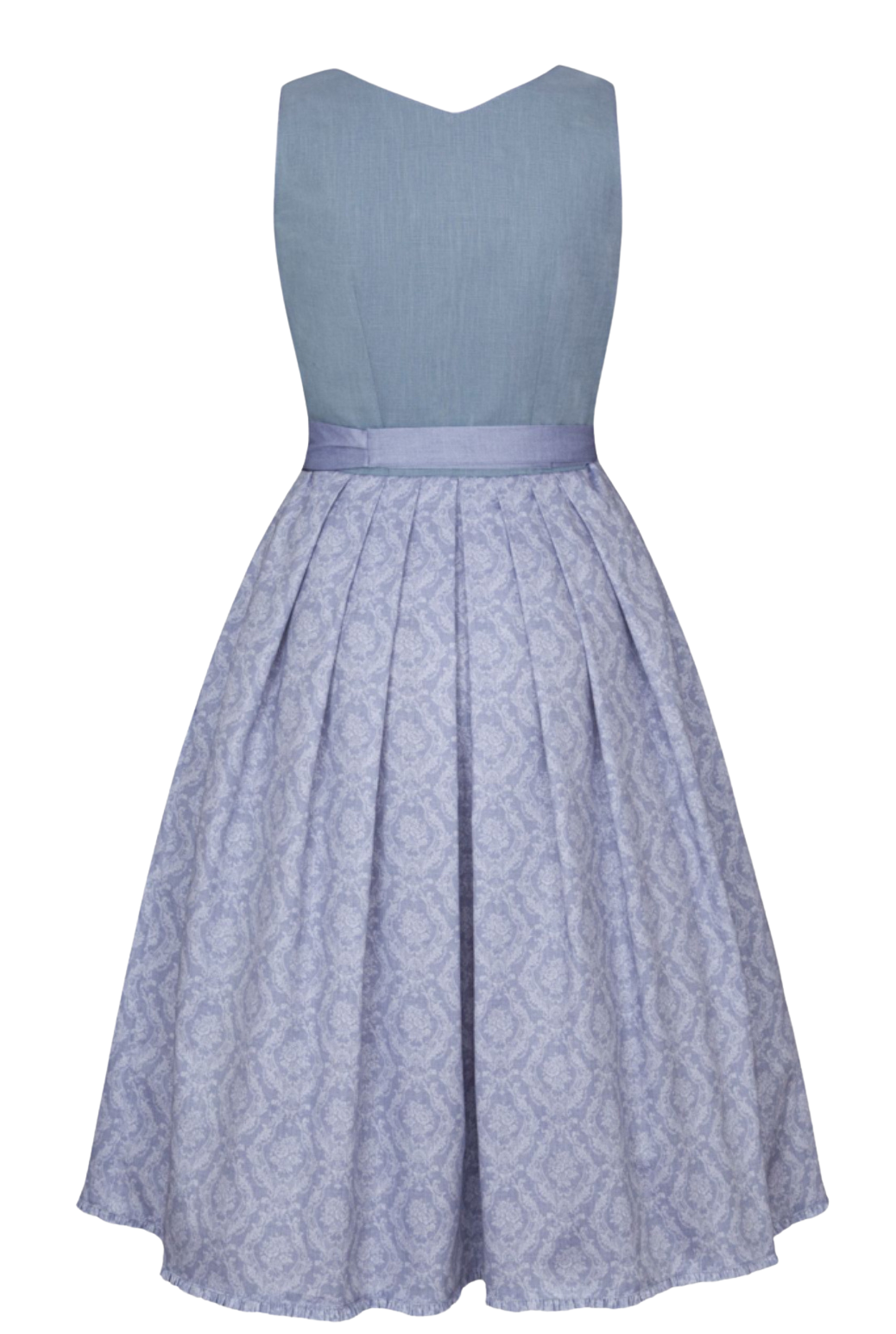 Dirndl Alpenfee, Alena, Leinen, Maxidirndl, hellblau, große Größen