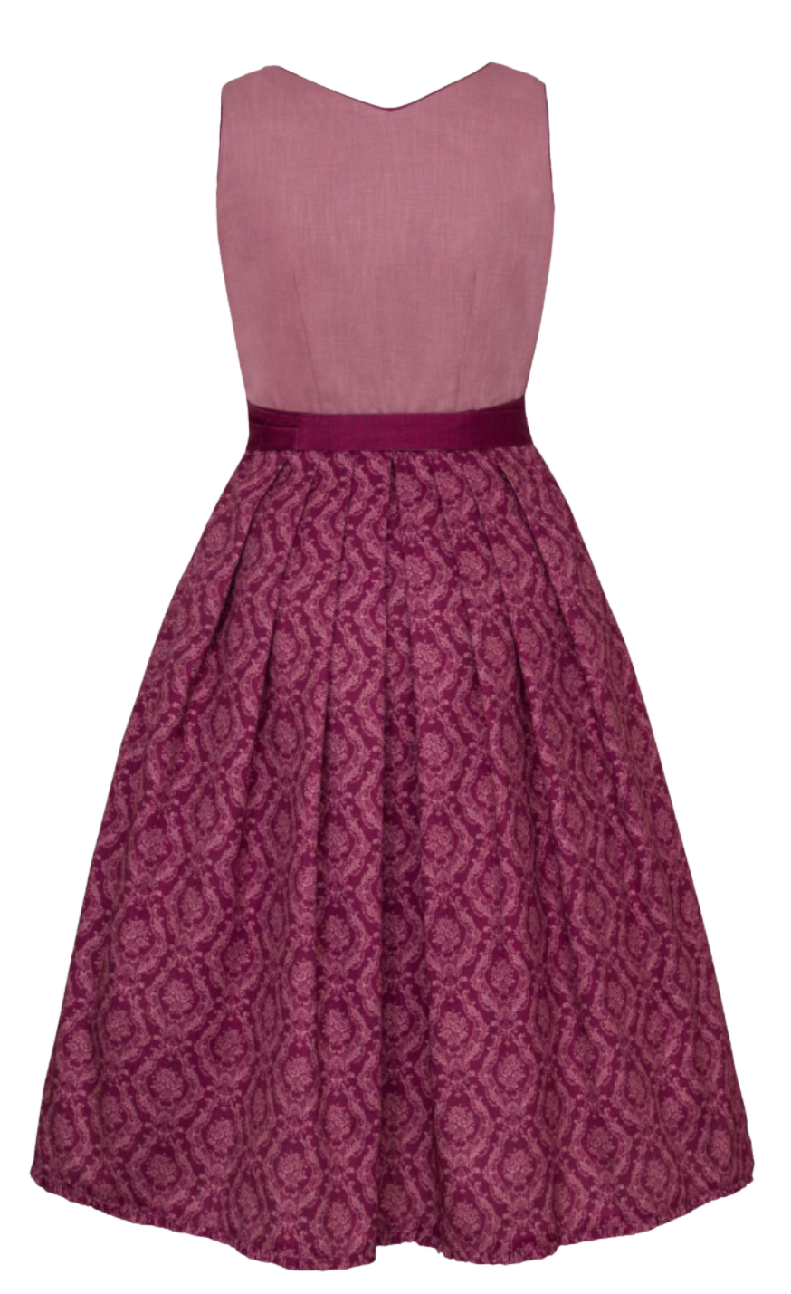 Dirndl Alpenfee, Alena, Leinen, Maxidirndl, beere, rosa, große Größen