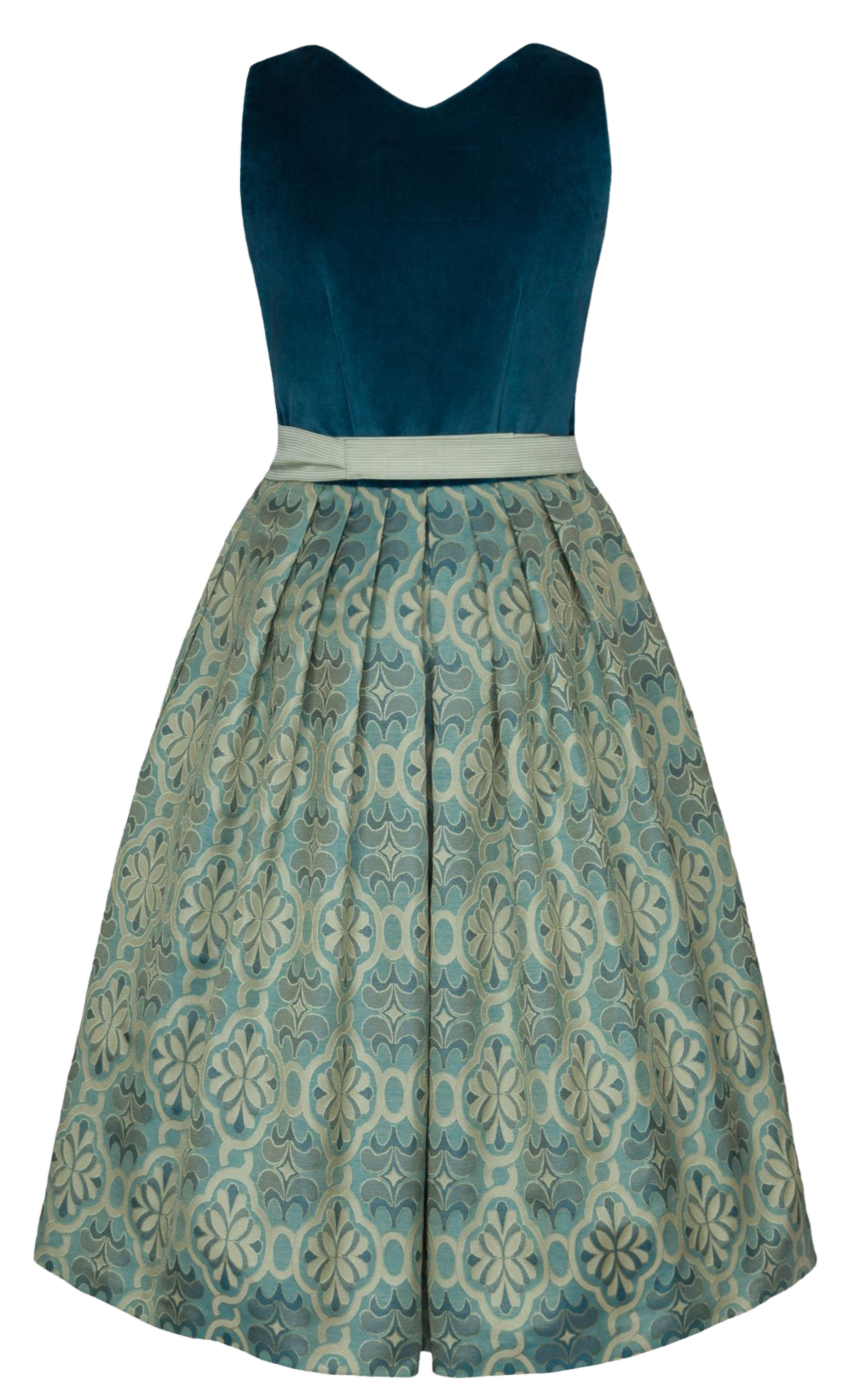 Dirndl Alpenfee, Laura, Samt, Maxidirndl, Petrol, große Größen