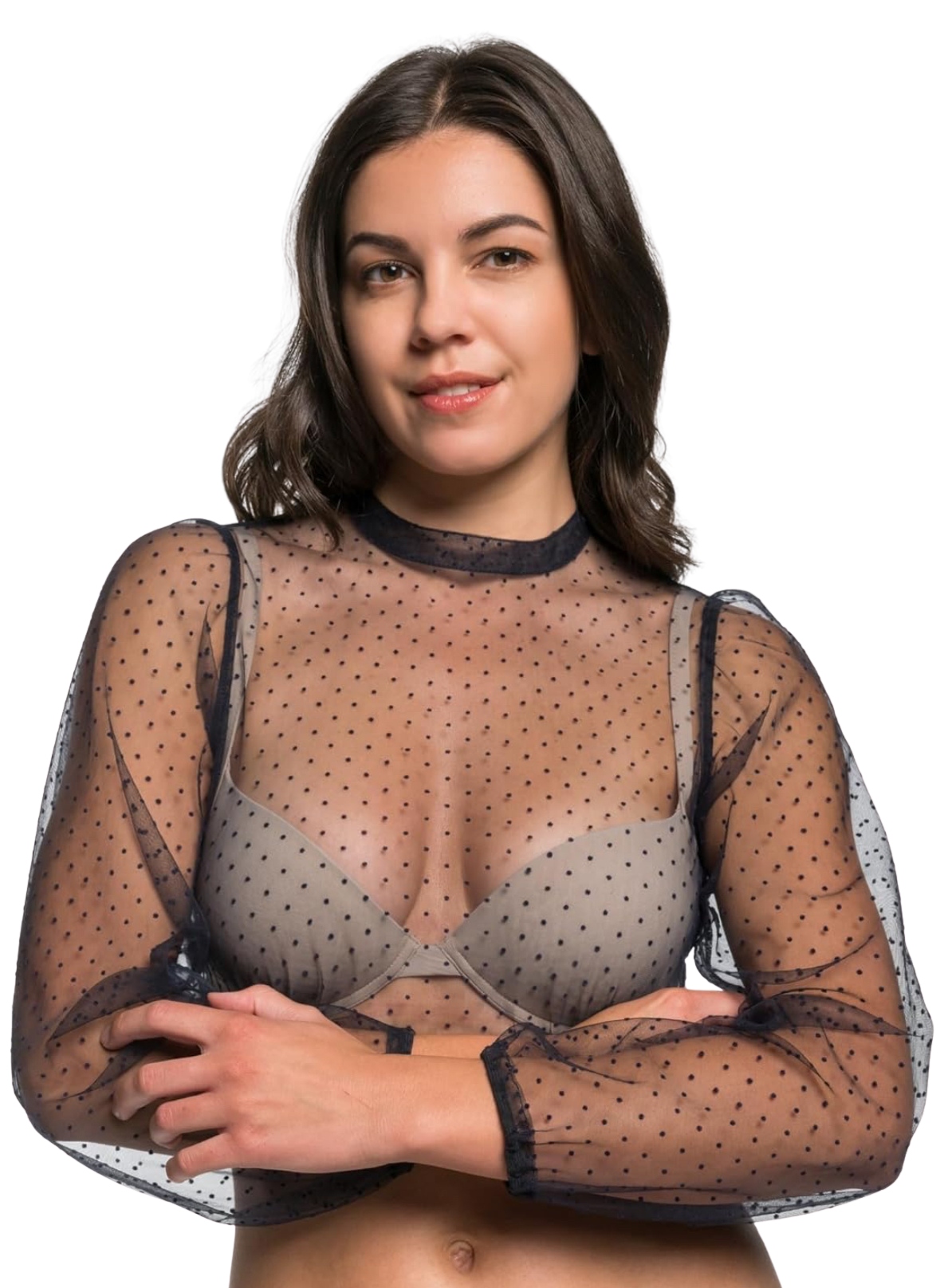 Dirndlbluse, Spieth & Wensky, Eduarda, transparent, schwarz, langarm