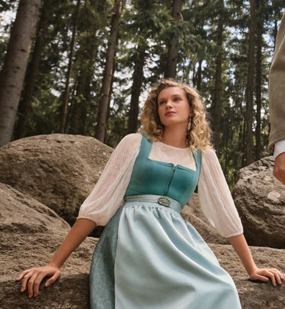 Dirndlbluse, Spieth & Wensky, offwhite, Franzi hochgeschlossen