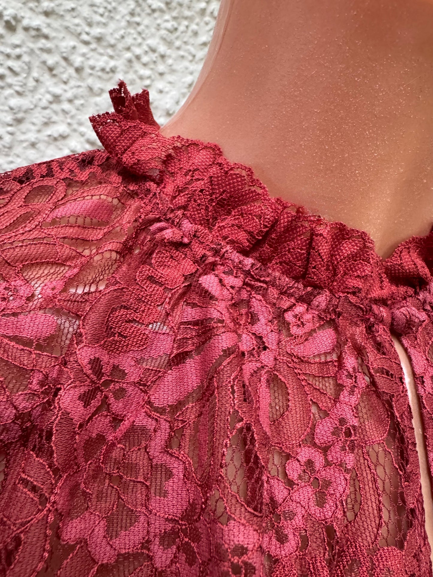 Dirndlbluse Krüger Madl, Jacira, rot, rost, Spitze