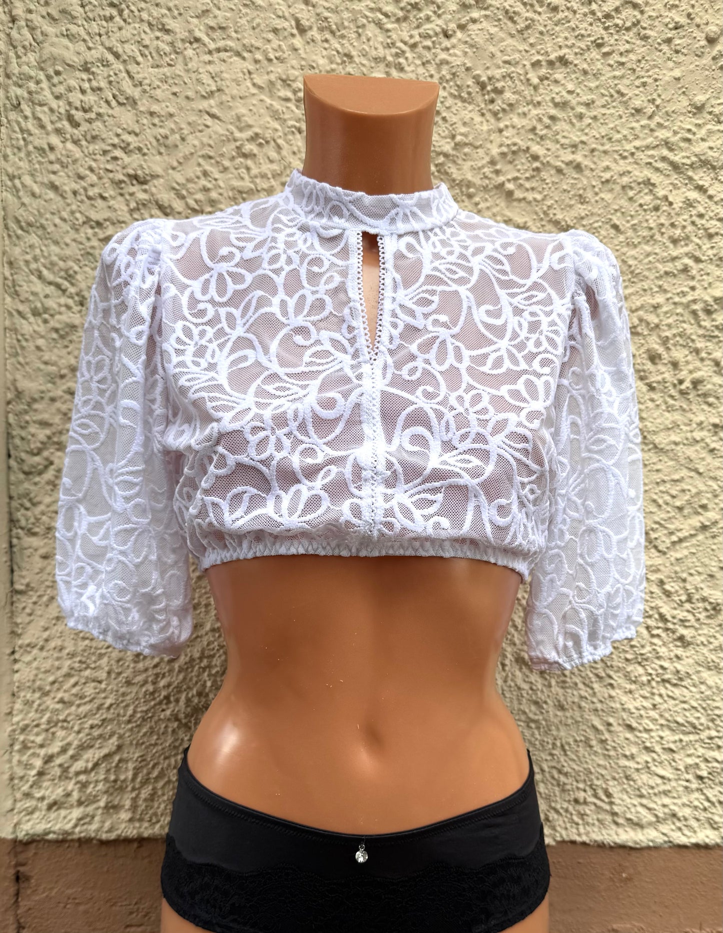 Dirndlbluse Nina von C., Simone, weiß, Spitze, halbarm