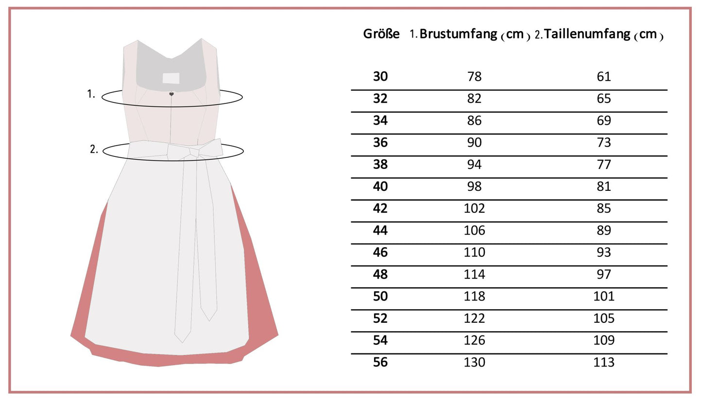 Dirndl Alpenfee, Amy, Pistazie, Midi 60 cm