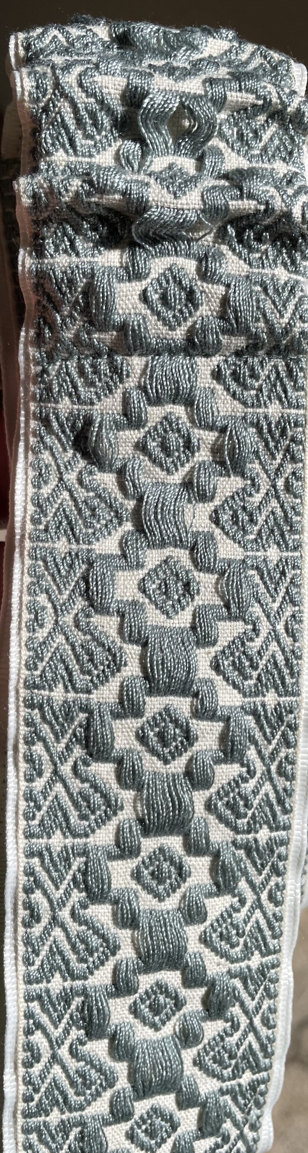 Trachten Stretch Gürtel, Krüger, schwarz, ecru hellblau, grau, Gr. 40