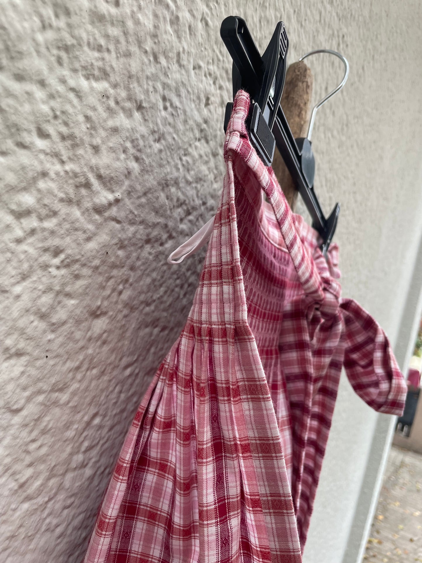 Dirndlschürze, Schürze, rot weiß kariert, Midi für 70er, Gr. 1