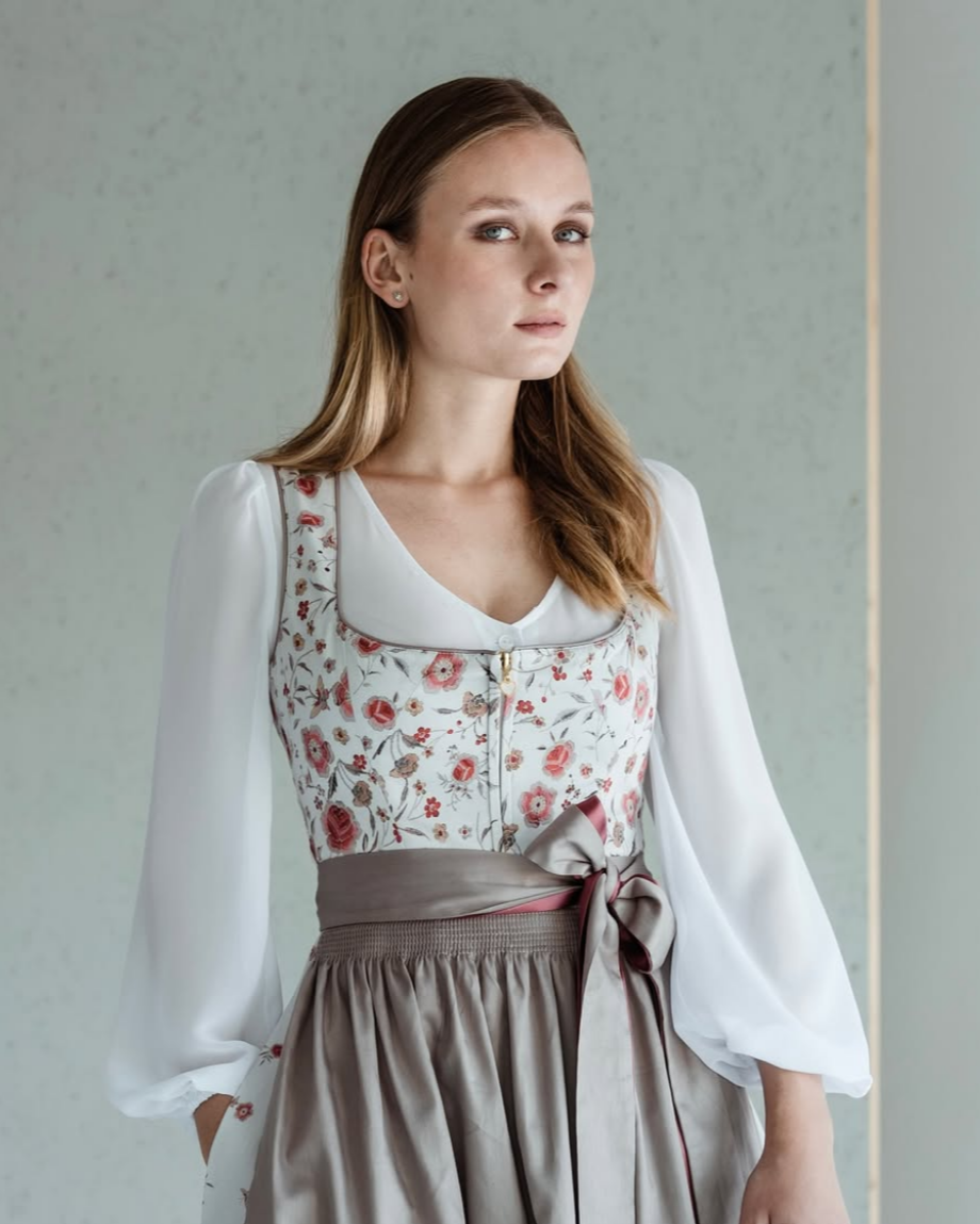 Dirndlbluse Alpenfee, Fenja, langarm, weiß, Chiffon