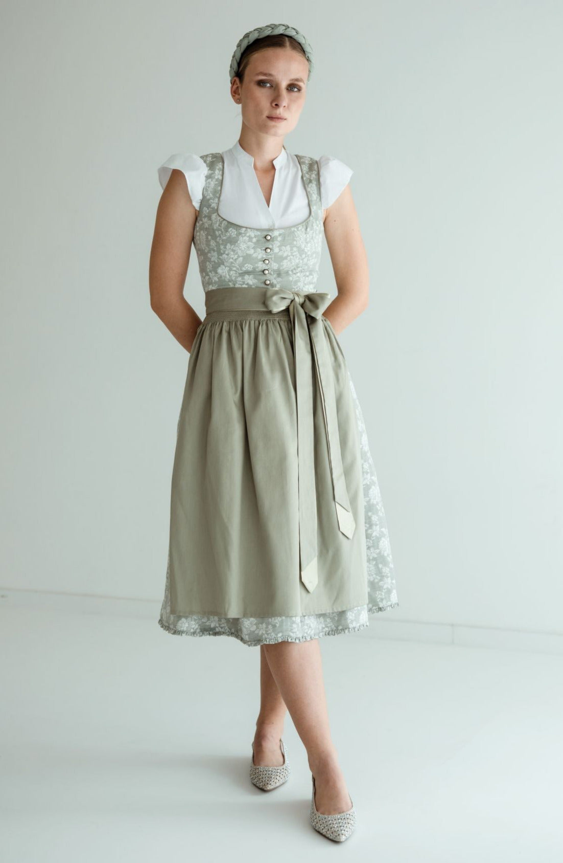 Dirndl Alpenfee, Alma, grün mint 70 cm, Große Größen