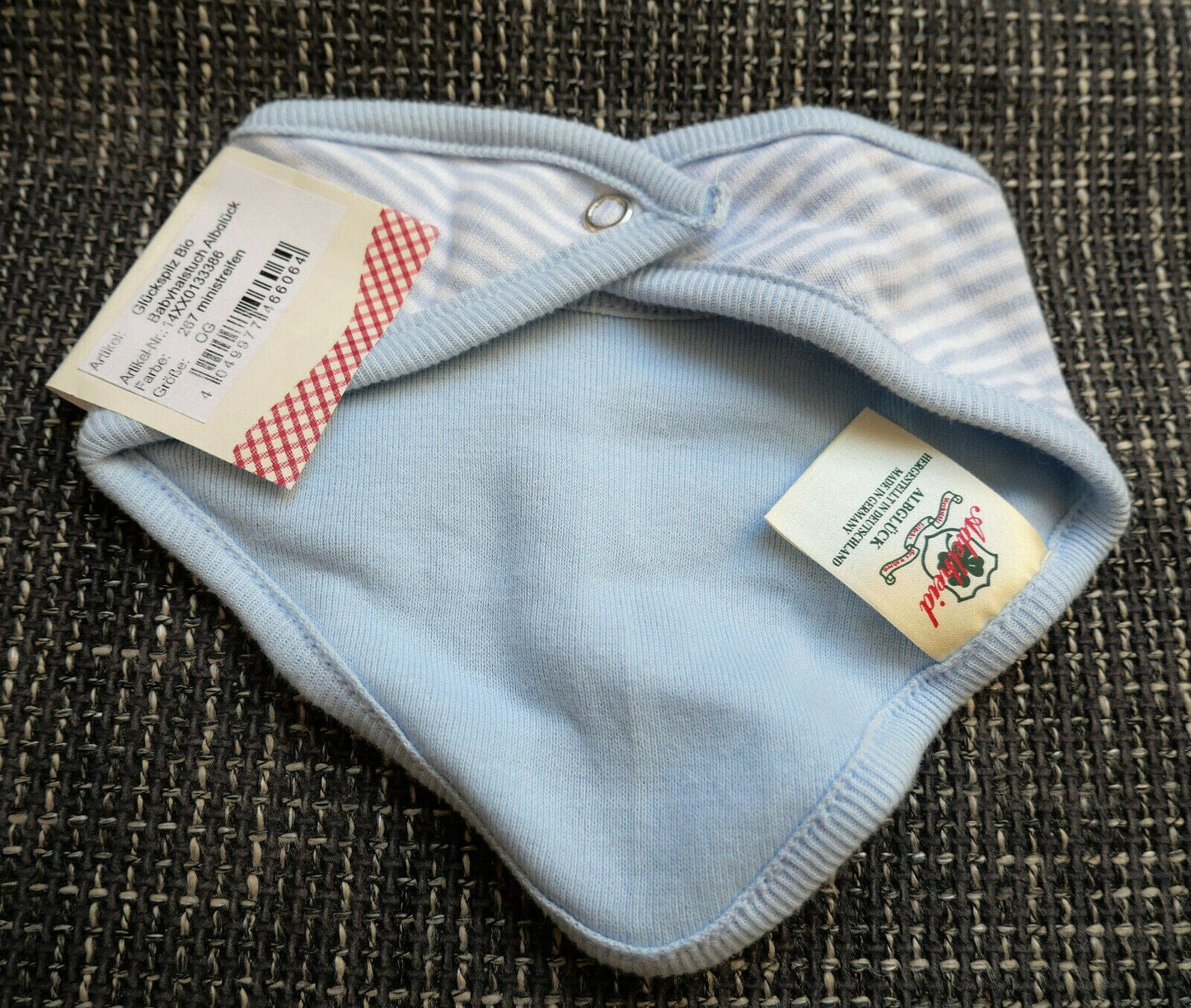 Baby Buam Lätzchen, blau gestreift, Adelheid Babylätzchen Adelheid