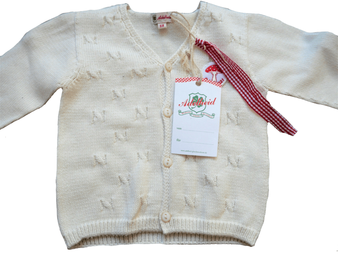 Baby Madljacke, Adelheid, Glückspilz, weiß, Wolljacke Kinderjacke Adelheid