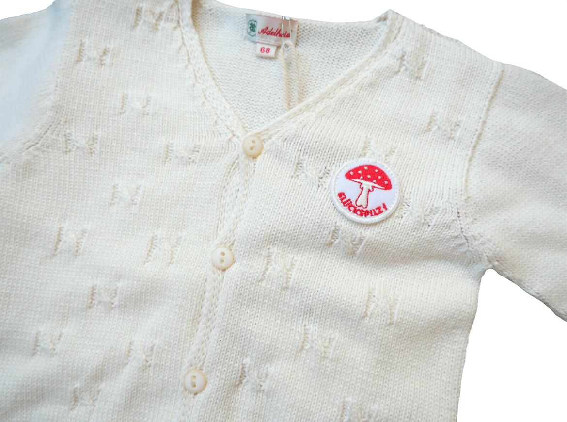 Baby Madljacke, Adelheid, Glückspilz, weiß, Wolljacke Kinderjacke Adelheid