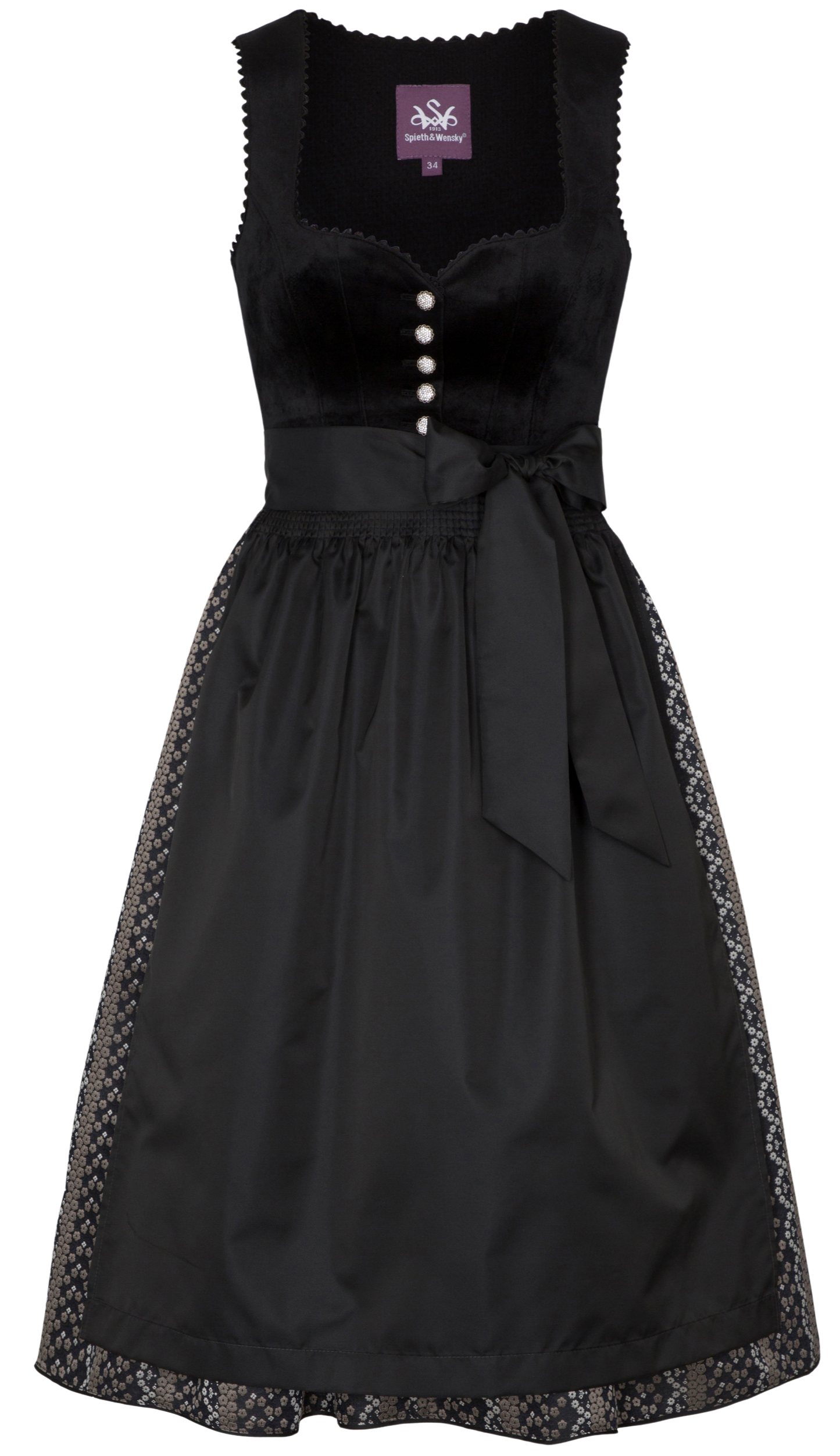 Dirndl Spieth&Wensky Giulianna, 70 cm, schwarz, Samt