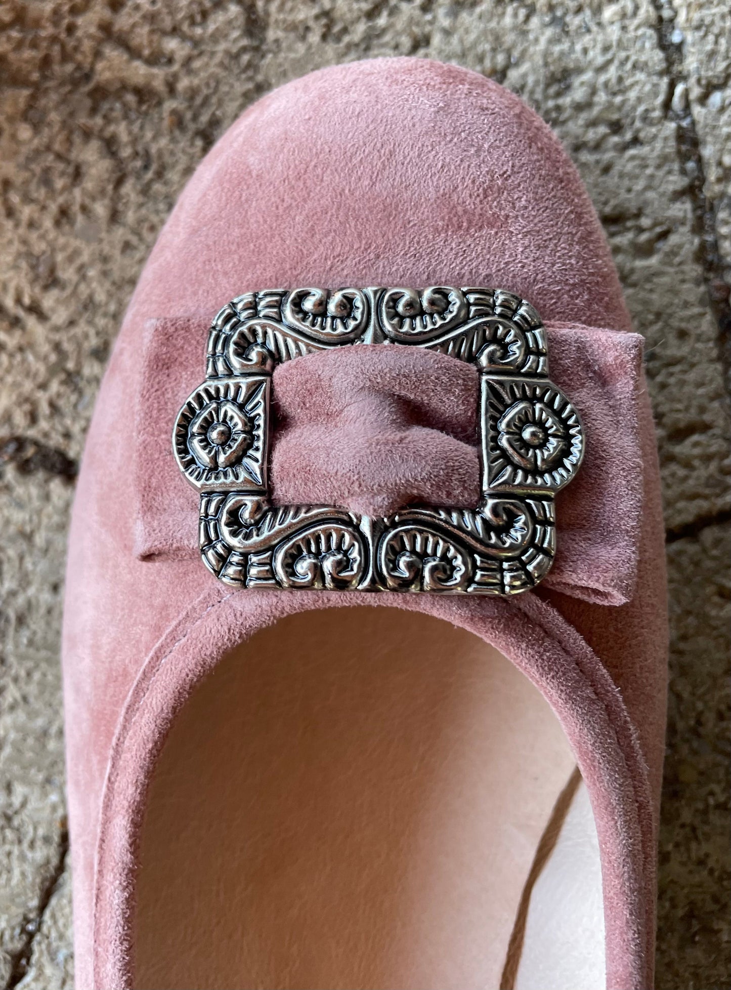 Ballerinas, Hirschkogel, Velour, rosa Spange, Trachtenschuhe Schuhe Hirschkogel