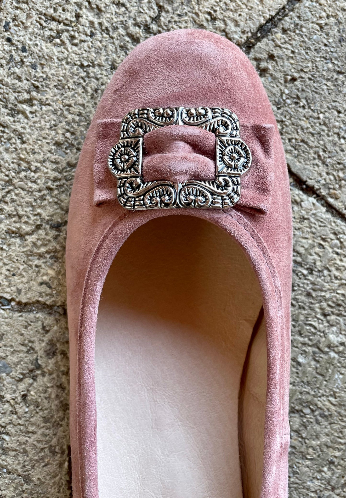 Ballerinas, Hirschkogel, Velour, rosa Spange, Trachtenschuhe Schuhe Hirschkogel