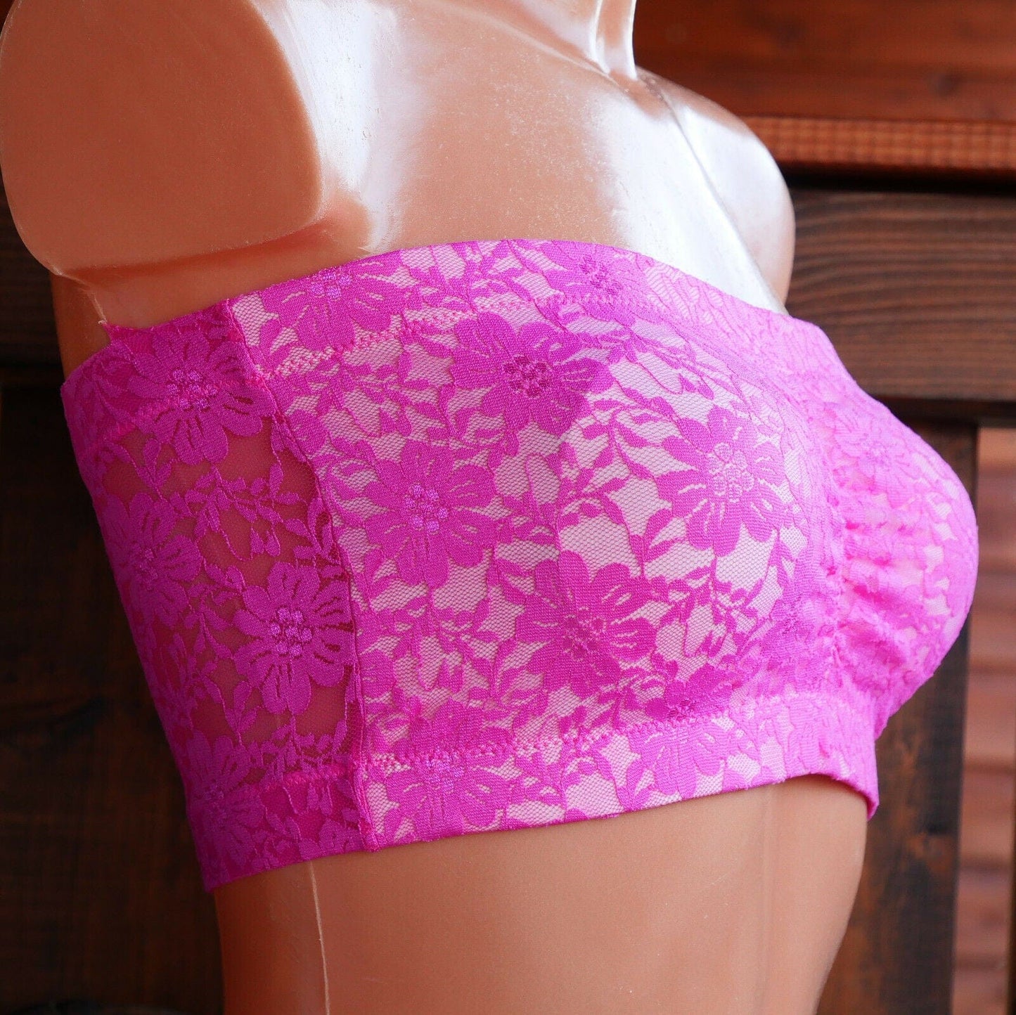 Bandeau Bustier BH, Magic Bodyfashion, Spitze, pink BH Magic Bodyfashion