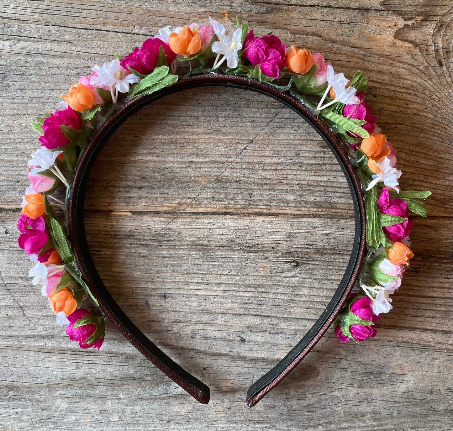 Blüten Haarreifen zum Dirndl, pink, rosa, orange Haarschmuck Rasp