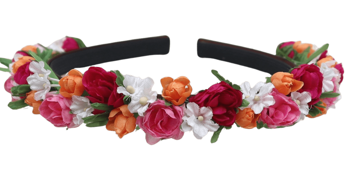 Blüten Haarreifen zum Dirndl, pink, rosa, orange Haarschmuck Rasp