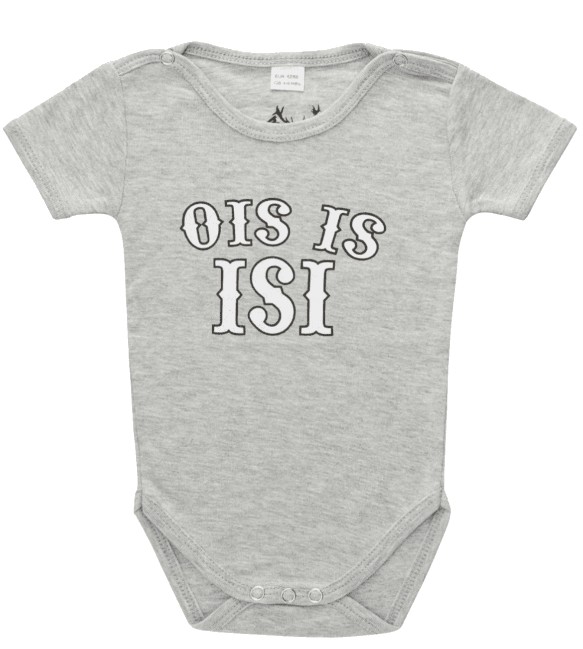 Bua Madl Babybody, HangOwear, hellgrau, Ois is isi Babybody HangOwear