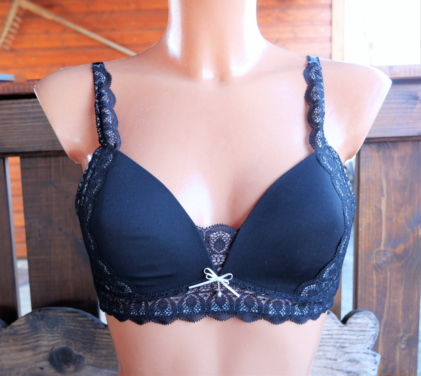 Bustier, BH, ohne Bügel, Nina von C., schwarz, nude, Spitze BH Nina von C.