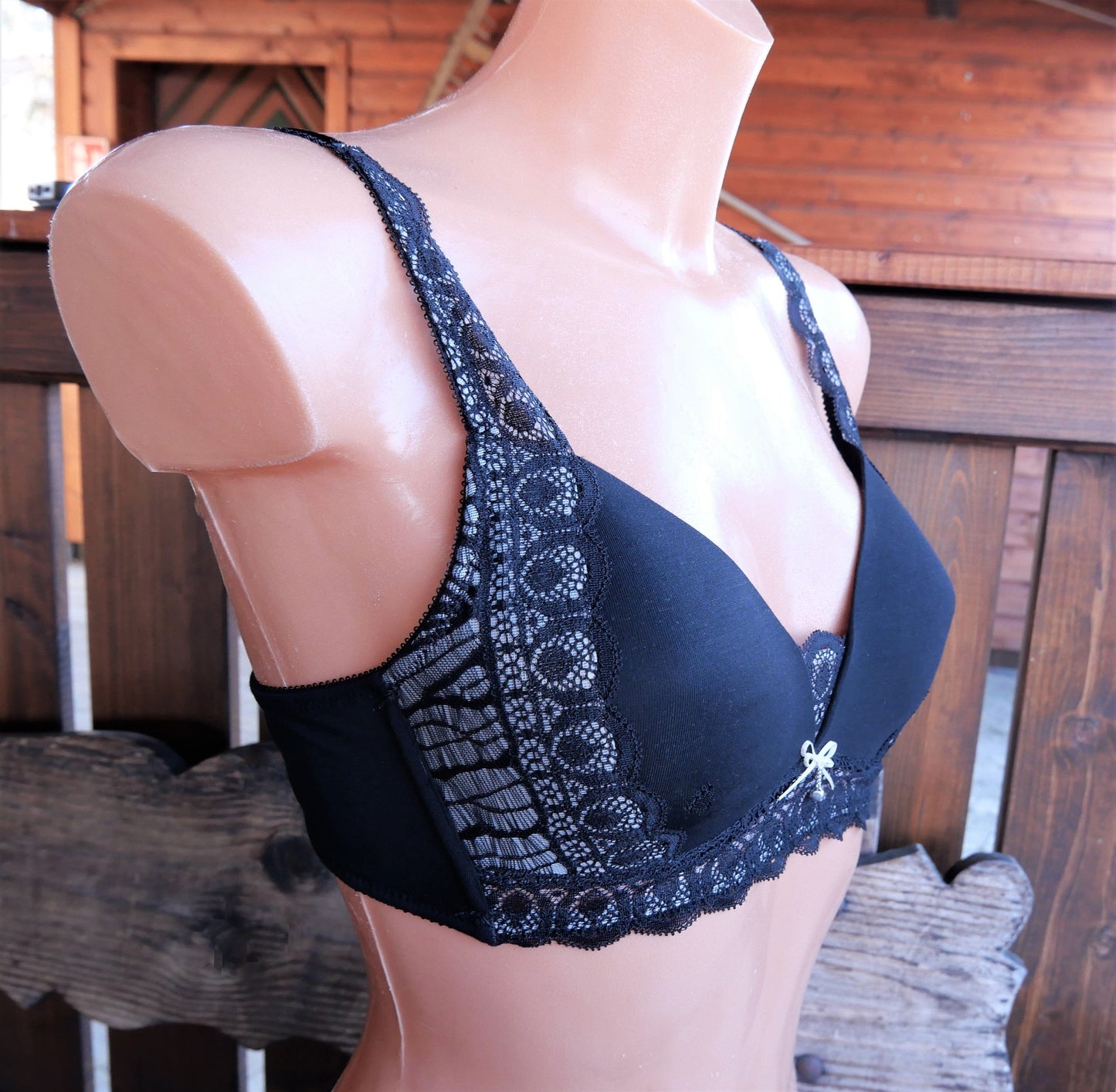 Bustier, BH, ohne Bügel, Nina von C., schwarz, nude, Spitze BH Nina von C.