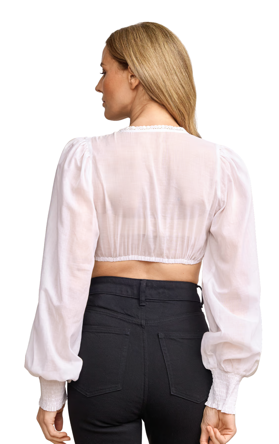 Dirndlbluse Krüger Collection, Carolin, langarm, V-Ausschnitt