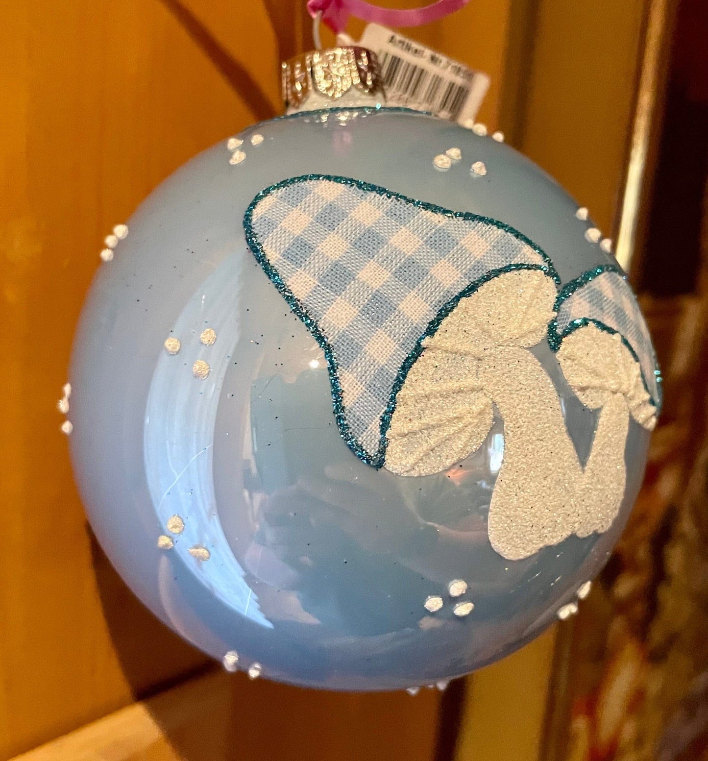 Christbaum Kugel, Weihnachtsschmuck, blau Pilze Weihnachten Alpenfunkeln