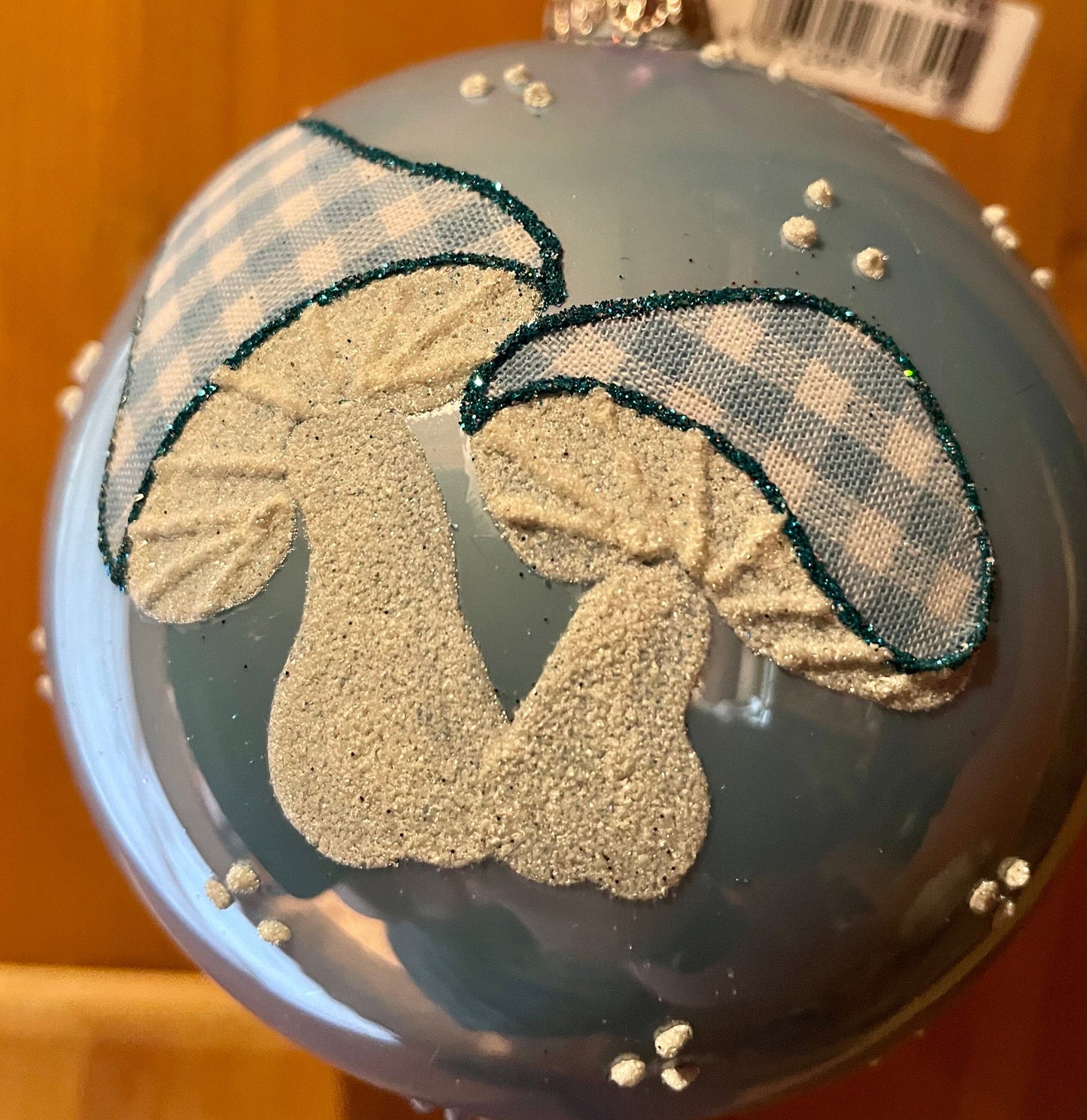 Christbaum Kugel, Weihnachtsschmuck, blau Pilze Weihnachten Alpenfunkeln