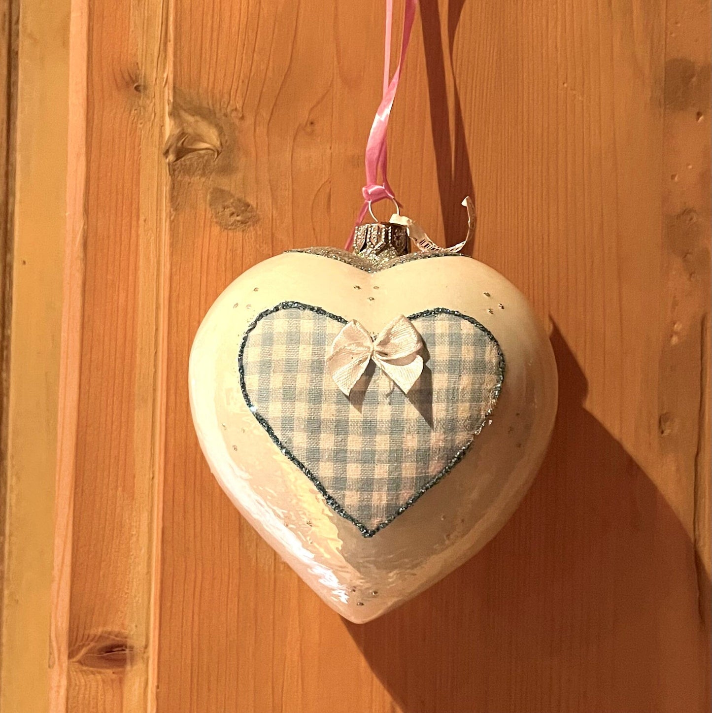 Christbaum Kugel, Weihnachtsschmuck, weiß Herz Weihnachten Alpenfunkeln