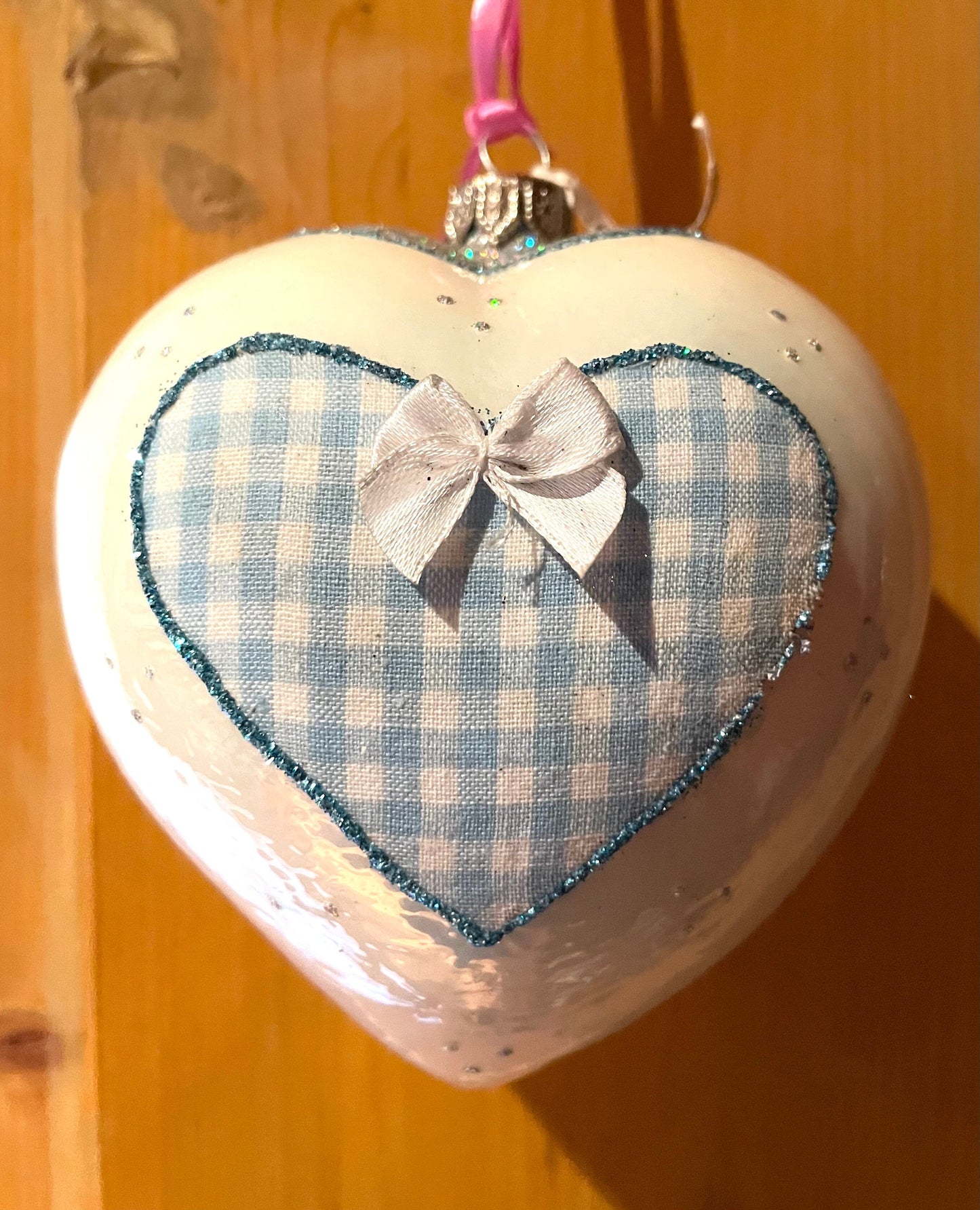Christbaum Kugel, Weihnachtsschmuck, weiß Herz Weihnachten Alpenfunkeln