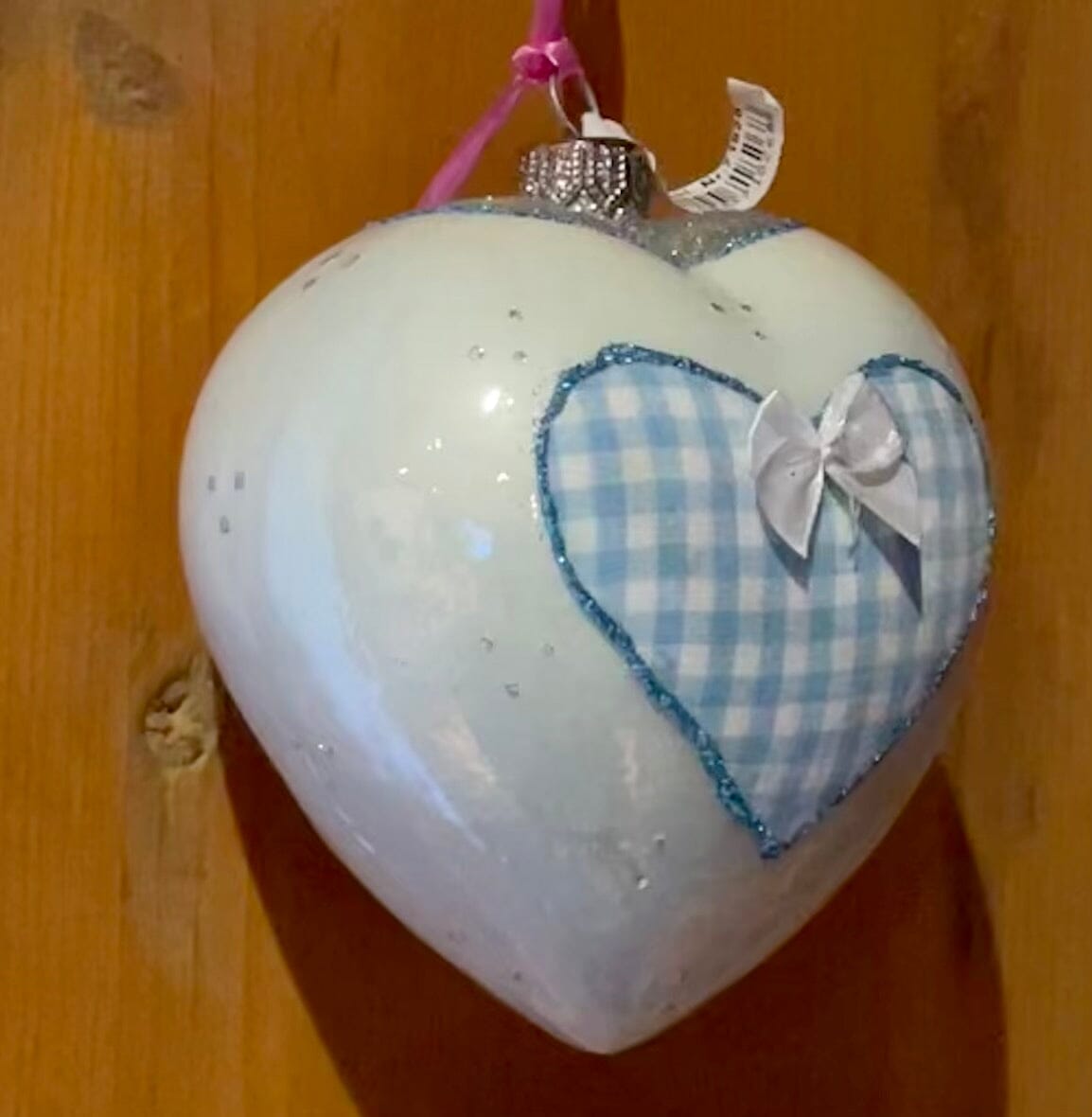Christbaum Kugel, Weihnachtsschmuck, weiß Herz Weihnachten Alpenfunkeln